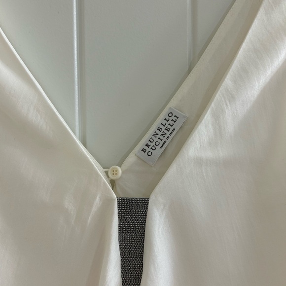 Brunello Cucinelli Monili-embellished sleeveless silk top XS - Picture 7 of 8